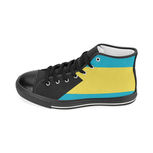 Bahamas Kid's High Top Canvas Shoes (Black Sole)